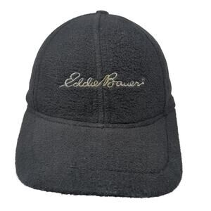 Eddie Bauer Strapback Hat Black One Size Fleece Adjustable Embroidered